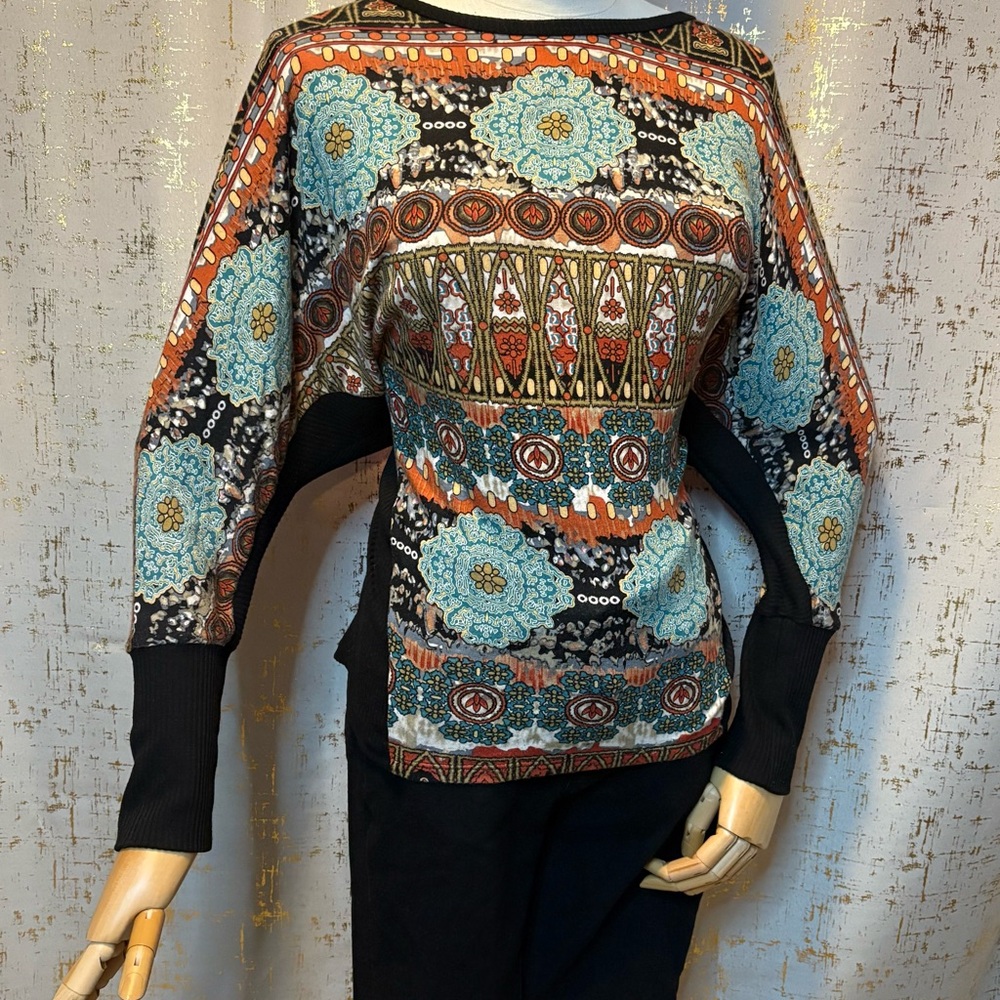 Colorful Patterned Long Sleeve Top
